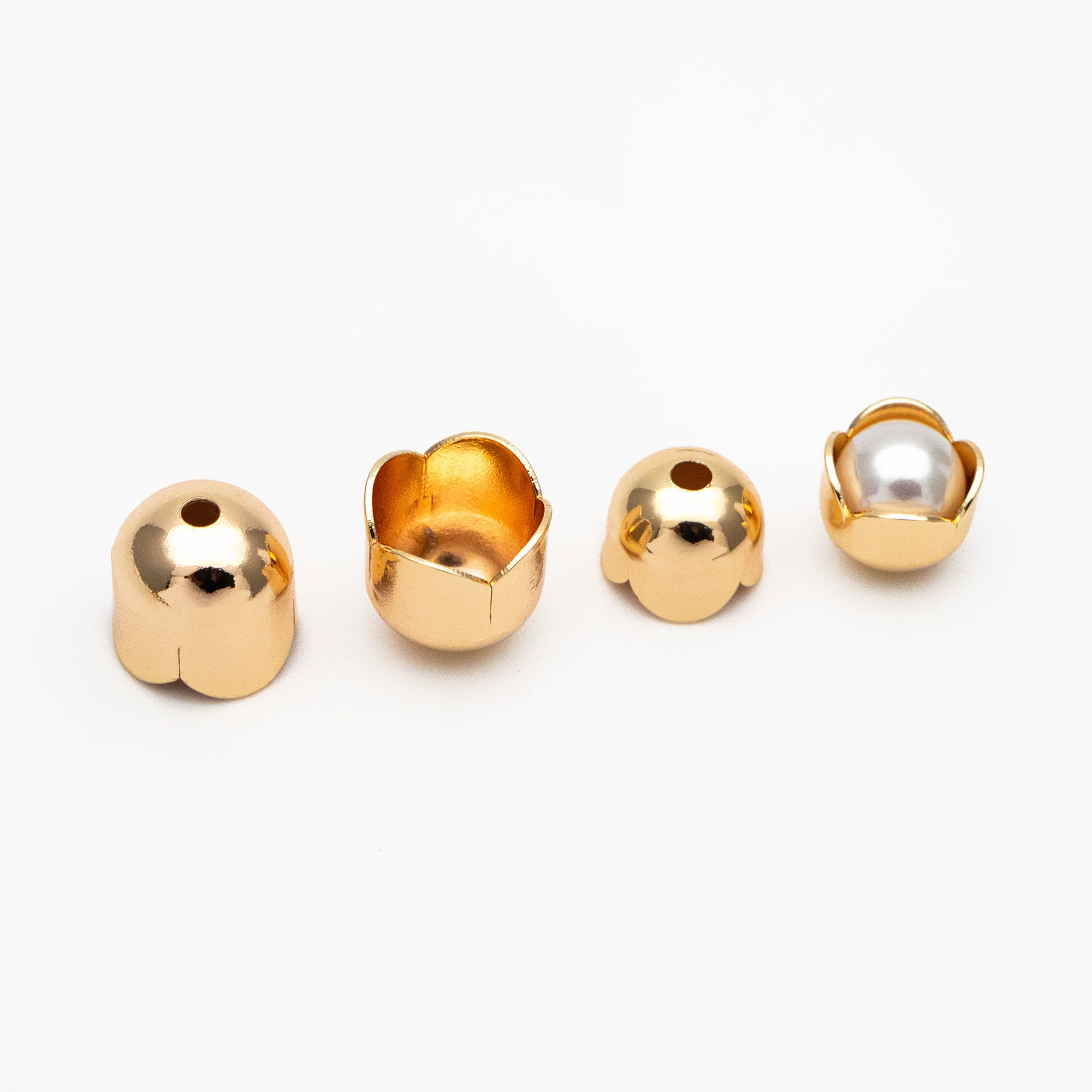 20pcs Gold Floral Bead Caps 6x5/ 7x7mm, Gold plated Brass, Lead Nickel Free (GB-054)